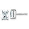14k White Gold 2 carat Lab Grown Diamond VS+ F+ Radiant Complete Four Prong Stud Earrings