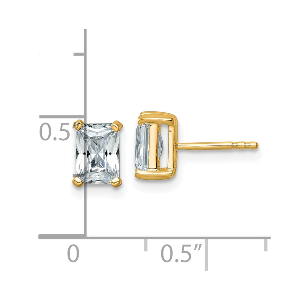 14k 2 carat Lab Grown Diamond VS+ F+ Radiant Complete Four Prong Stud Earrings