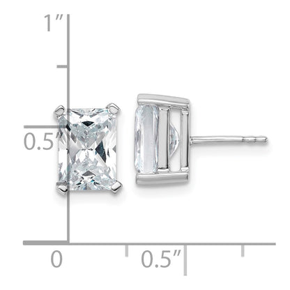 14k White Gold 5 carat Certified Lab Grown Diamond VS/SI+ G+ Radiant Complete Four Prong Stud Earrings