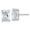 14k White Gold 5 carat Lab Grown Diamond VS/SI+ G+ Radiant Complete Four Prong Stud Earrings