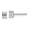 14k White Gold 1/2 carat Lab Grown Diamond VS/SI+ G+ Emerald Complete Four Prong Stud Earrings