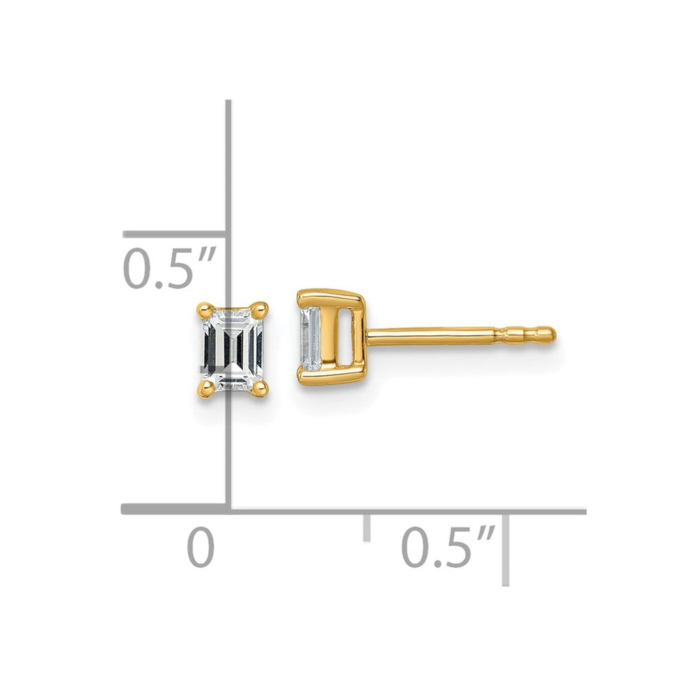14k 1/2 carat Lab Grown Diamond VS/SI+ G+ Emerald Complete Four Prong Stud Earrings