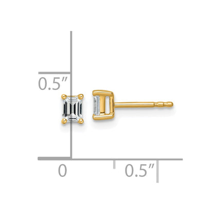 14k 1/2 carat Lab Grown Diamond VS/SI+ G+ Emerald Complete Four Prong Stud Earrings