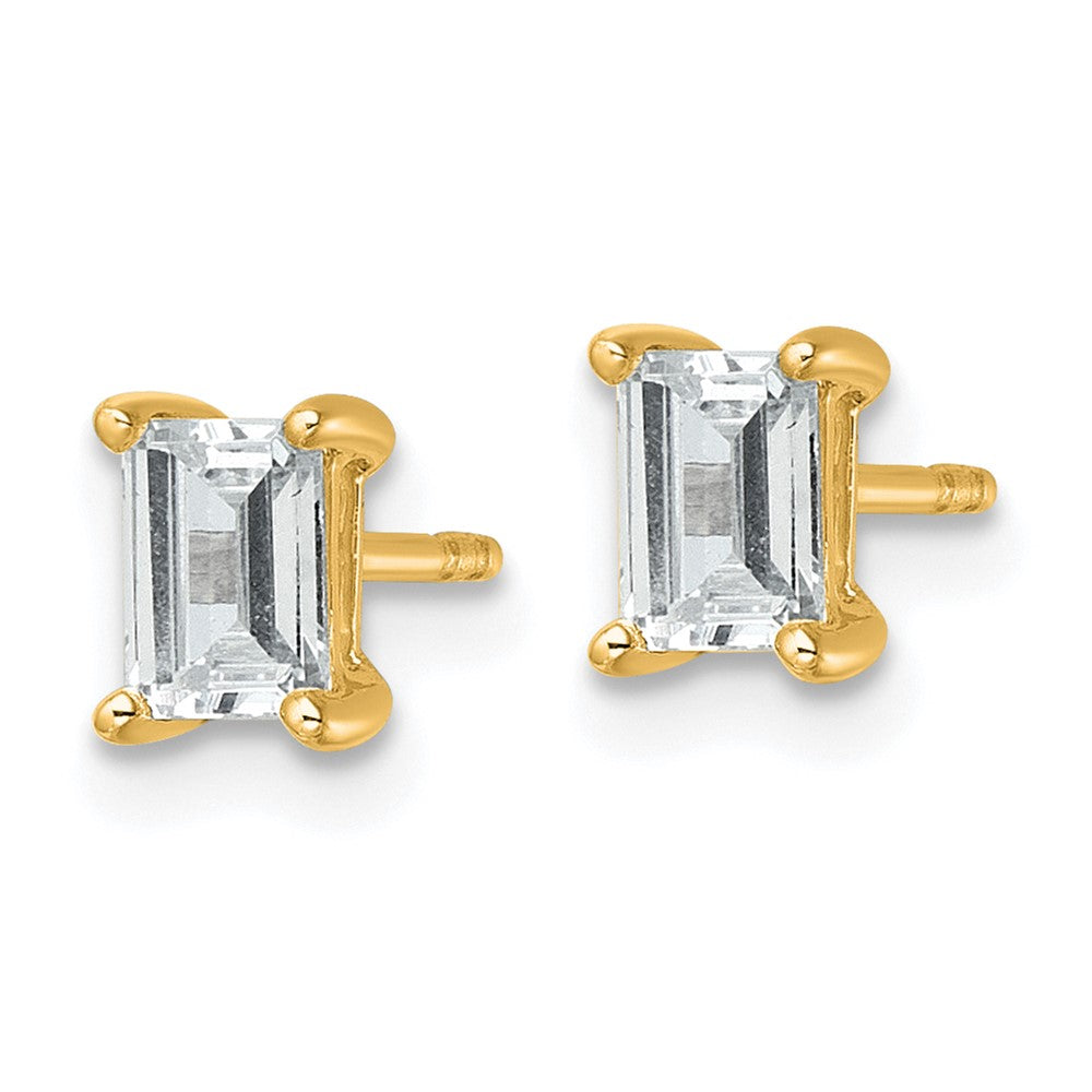 14k 1 carat Lab Grown Diamond VS/SI+ G+ Emerald Complete Four Prong Stud Earrings