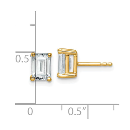 14k 2 carat Certified Lab Grown Diamond VS+ F+ Emerald Complete Four Prong Stud Earrings