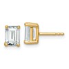 14k 2 carat Certified Lab Grown Diamond VS+ F+ Emerald Complete Four Prong Stud Earrings