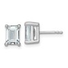 14k White Gold 3 carat Certified Lab Grown Diamond VS+ F+ Emerald Complete Four Prong Stud Earrings
