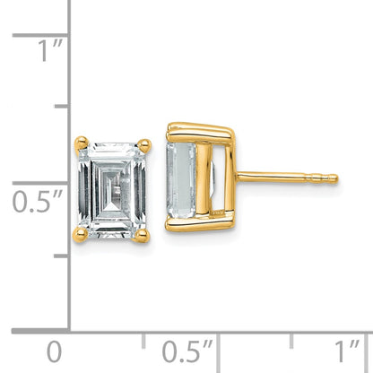 14k 4 carat Lab Grown Diamond VS/SI+ G+ Emerald Complete Four Prong Stud Earrings