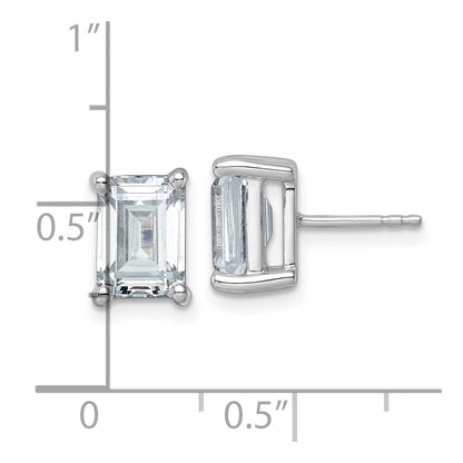 14k White Gold 5 carat Lab Grown Diamond VS/SI+ G+ Emerald Complete Four Prong Stud Earrings
