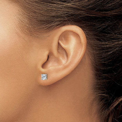 14k White Gold 1/2 carat Lab Grown Diamond VS+ F+ Complete Oval Four Prong Stud Earrings