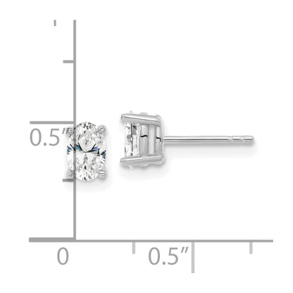 14k White Gold 5/8 carat Lab Grown Diamond VS/SI+ G+ Complete Oval Four Prong Stud Earrings