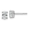 14k White Gold 3/4 carat Lab Grown Diamond VS/SI+ G+ Complete Oval Four Prong Stud Earrings