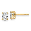 14k 3/4 carat Lab Grown Diamond VS+ F+ Complete Oval Four Prong Stud Earrings