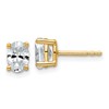 14k 1 carat Lab Grown Diamond VS+ F+ Complete Oval Four Prong Stud Earrings