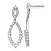 14k White Gold 3/4 carat Lab Grown Diamond VS/SI+ G+ Complete Fashion Dangle Post Earrings