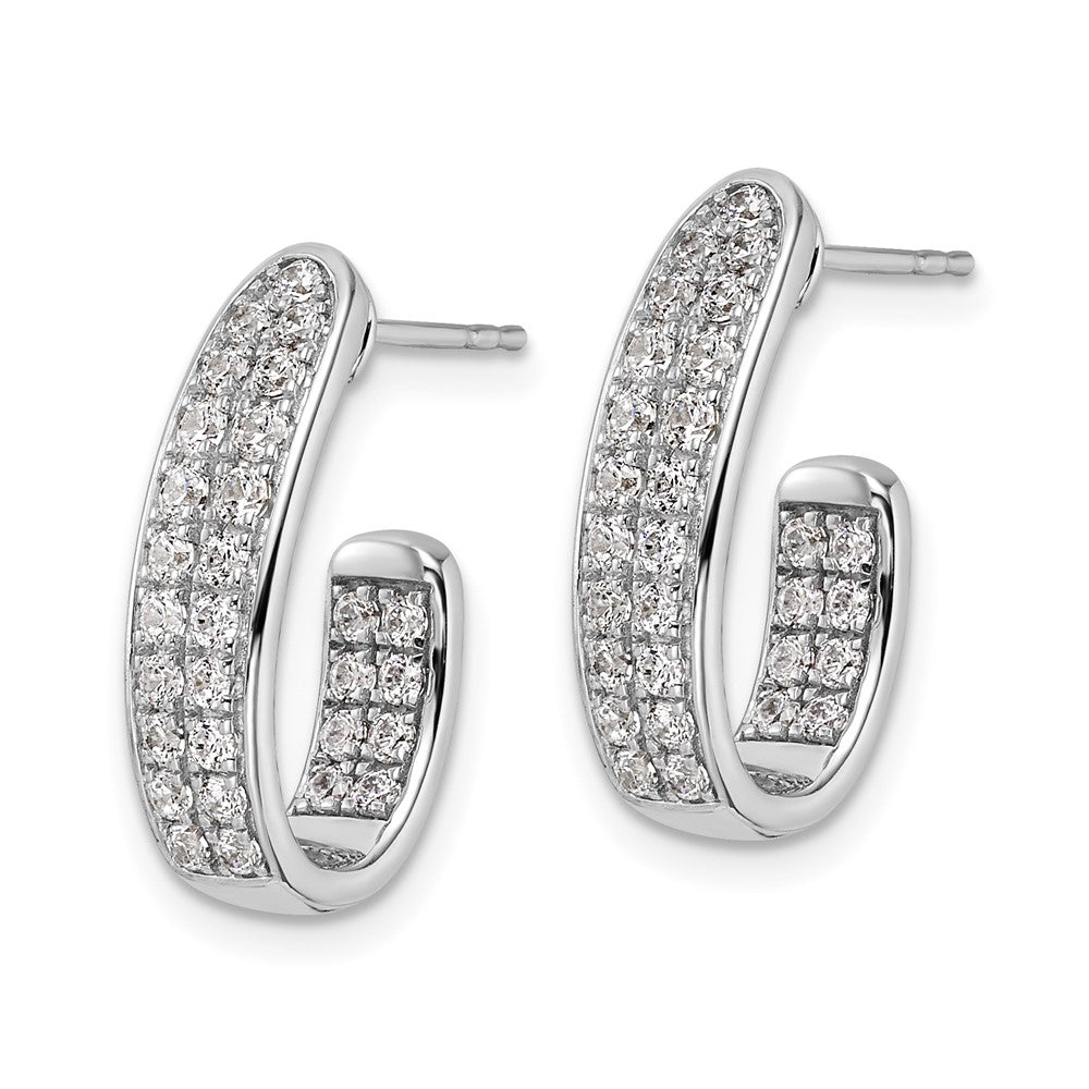 14k White Gold 1 carat Lab Grown Diamond VS/SI+ G+ Complete In and Out J-Hoop Hoop Earrings