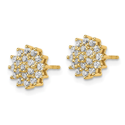 14k 1/2 carat Lab Grown Diamond VS/SI+ G+ Complete Cluster Post Earrings