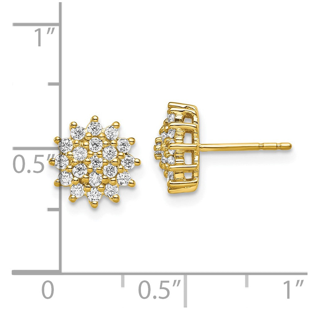 14k 1/2 carat Lab Grown Diamond VS/SI+ G+ Complete Cluster Post Earrings