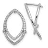 14K White Gold Lab Grown VS/SI+ G+ Dia Marquise Shape Hinged Earrings