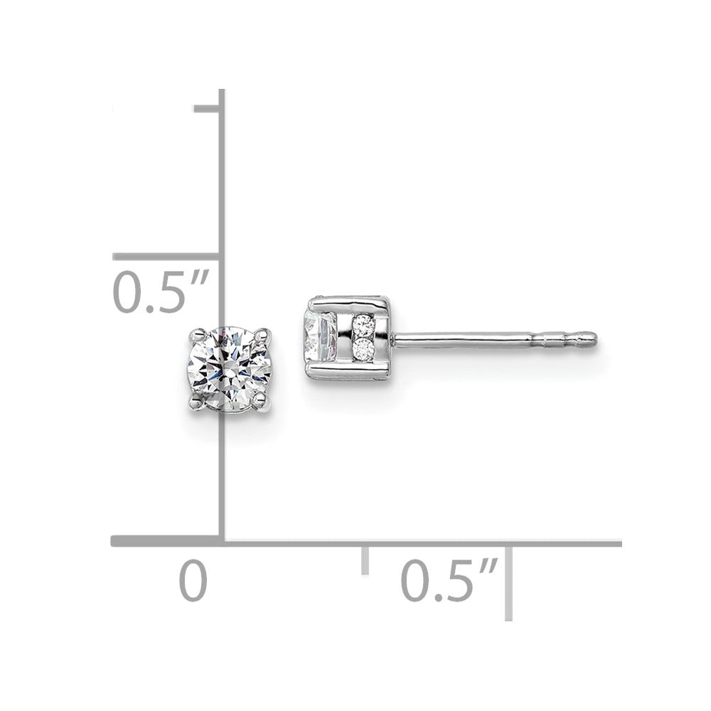 14k White Gold 1/2 carat Lab Grown Diamond VS/SI+ G+ Complete Stud Post Earrings