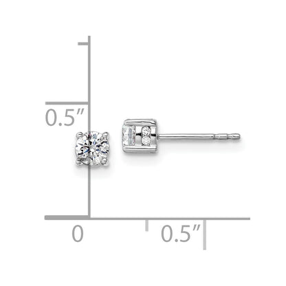 14k White Gold 1/2 carat Lab Grown Diamond VS/SI+ G+ Complete Stud Post Earrings