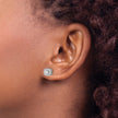 10k White Gold 1 carat Lab Grown Diamond VS/SI+ G+ Complete Round Fashion Halo Post Earrings