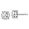 10k White Gold 1 1/2 carat Lab Grown Diamond VS/SI+ G+ Complete Round Fashion Halo Post Earrings