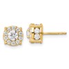 14k 1 1/2 carat Lab Grown Diamond VS/SI+ G+ Complete Round Fashion Halo Post Earrings