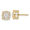 10k 2 carat Lab Grown Diamond VS/SI+ G+ Complete Round Fashion Halo Post Earrings