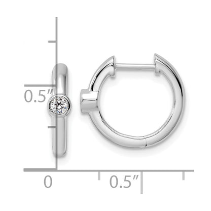 True Origin 14K White Gold 1/8 carat Lab Grown Diamond VS+ F+ Hinged Hoop Complete Earrings