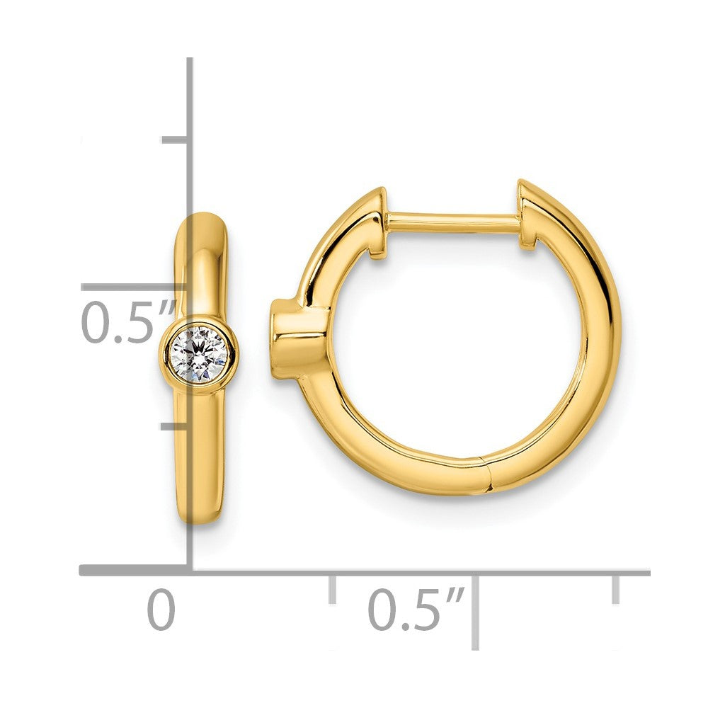 True Origin 14K Yellow Gold 1/8 carat Lab Grown Diamond VS+ F+ Hinged Hoop Complete Earrings