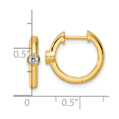 True Origin 14K Yellow Gold 1/8 carat Lab Grown Diamond VS+ F+ Hinged Hoop Complete Earrings