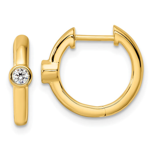 True Origin 14K Yellow Gold 1/8 carat Lab Grown Diamond VS+ F+ Hinged Hoop Complete Earrings
