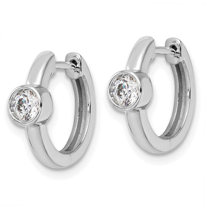 True Origin 14K White Gold 1/3 carat Lab Grown Diamond VS+ F+ Hinged Hoop Complete Earrings