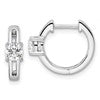 True Origin 14K White Gold 5/8 carat Lab Grown Diamond VS+ F+ Hinged Hoop Complete Earrings