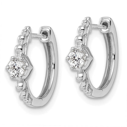 True Origin 14K White Gold 5/8 carat Lab Grown Diamond VS+ F+ Hinged Hoop Complete Earrings