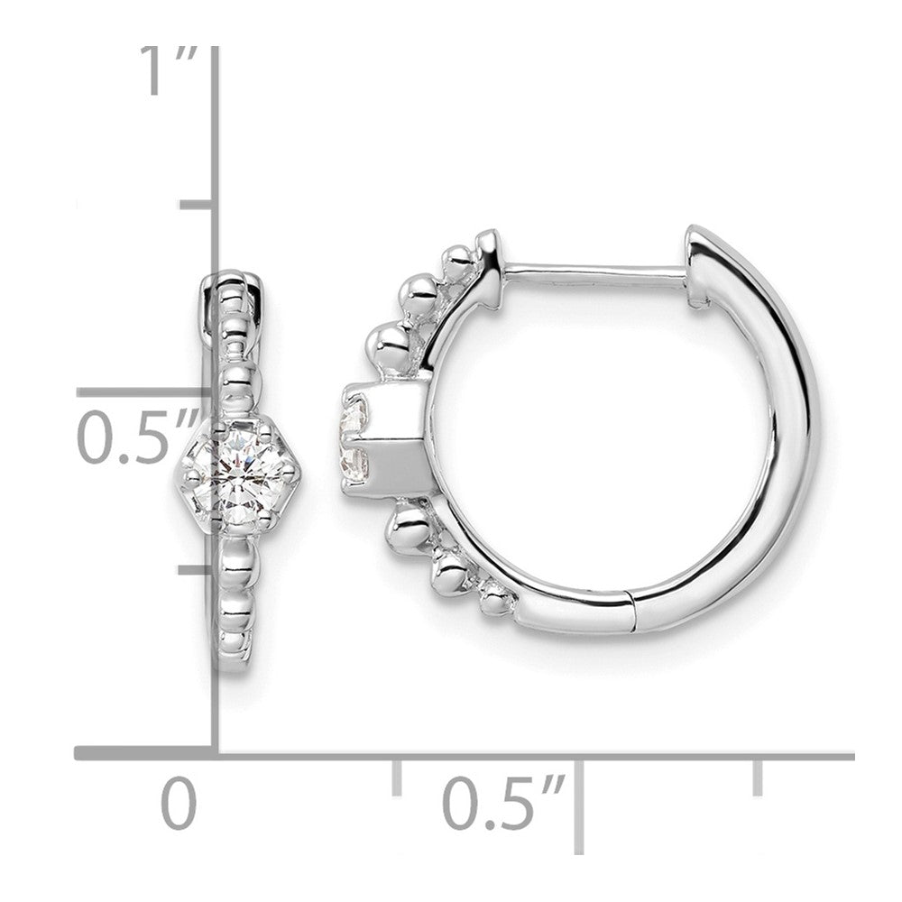 True Origin 14K White Gold 5/8 carat Lab Grown Diamond VS+ F+ Hinged Hoop Complete Earrings