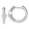 True Origin 14K White Gold 5/8 carat Lab Grown Diamond VS+ F+ Hinged Hoop Complete Earrings
