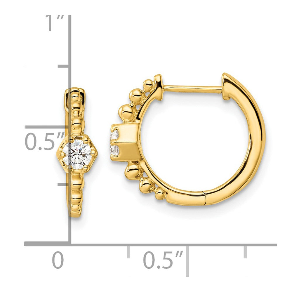 True Origin 14K Yellow Gold 5/8 carat Lab Grown Diamond VS+ F+ Hinged Hoop Complete Earrings