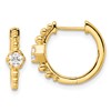 True Origin 14K Yellow Gold 5/8 carat Lab Grown Diamond VS+ F+ Hinged Hoop Complete Earrings