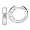 True Origin 14K White Gold 1/4 carat Lab Grown Diamond VS+ F+ Hinged Hoop Complete Earrings