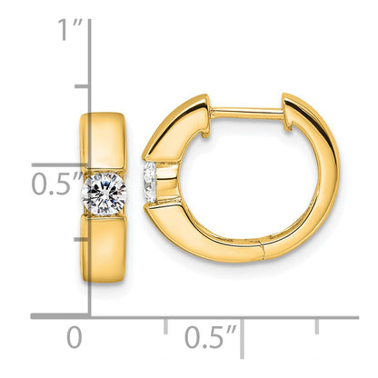True Origin 14K Yellow Gold 1/4 carat Lab Grown Diamond VS+ F+ Hinged Hoop Complete Earrings
