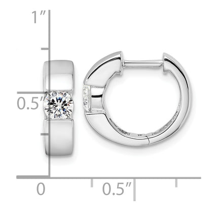True Origin 14K White Gold 1/3 carat Lab Grown Diamond VS+ F+ Hinged Hoop Complete Earrings