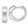 True Origin 14K White Gold 1/3 carat Lab Grown Diamond VS+ F+ Hinged Hoop Complete Earrings