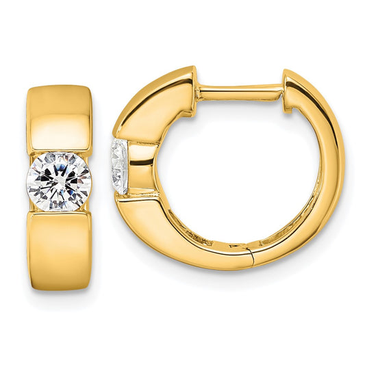 True Origin 14K Yellow Gold 1/3 carat Lab Grown Diamond VS+ F+ Hinged Hoop Complete Earrings
