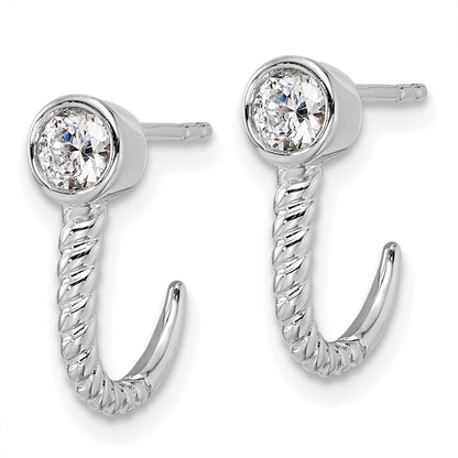 True Origin 14K White Gold 1/3 carat Lab Grown Diamond VS+ F+ Complete J-Hoop Earrings