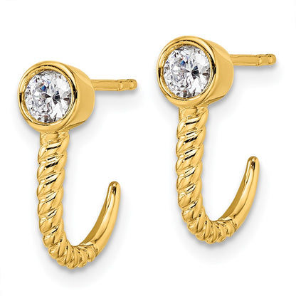 True Origin 14K Yellow Gold 1/3 carat Lab Grown Diamond VS+ F+ Complete J-Hoop Earrings