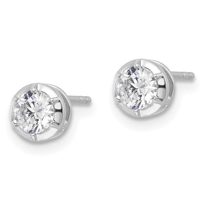 True Origin 14K White Gold 5/8 carat Lab Grown Diamond VS+ F+ Complete Solitaire Post Earrings
