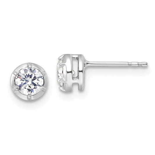 True Origin 14K White Gold 5/8 carat Lab Grown Diamond VS+ F+ Complete Solitaire Post Earrings