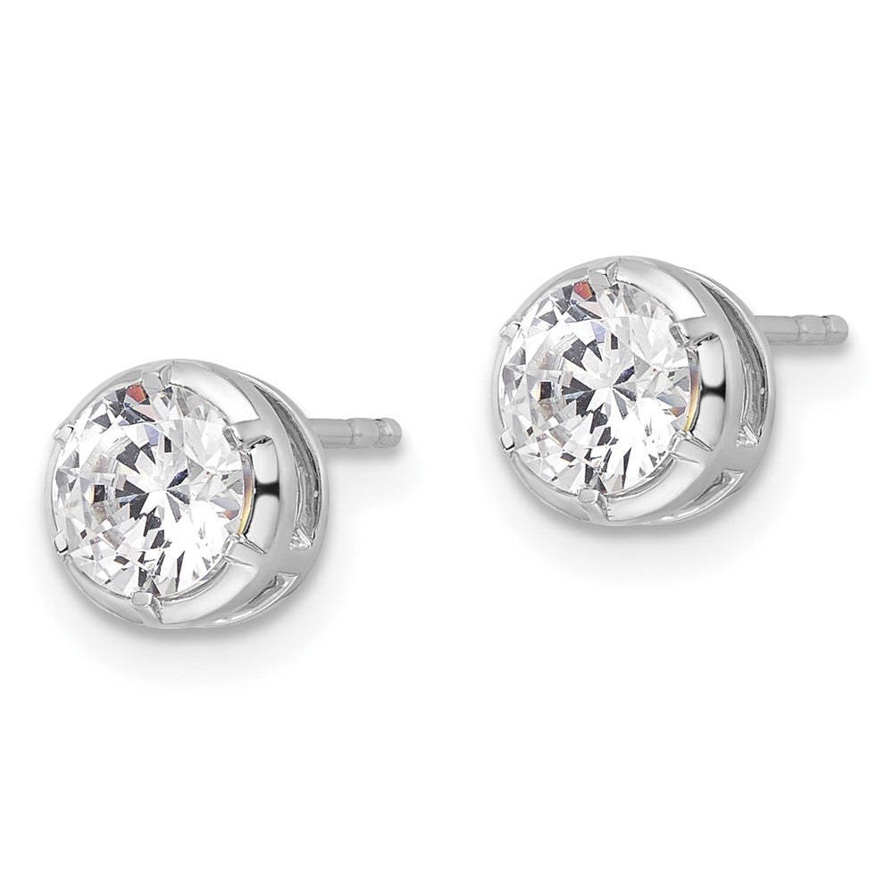 True Origin 14K White Gold 1 carat Lab Grown Diamond VS+ F+ Complete Solitaire Post Earrings